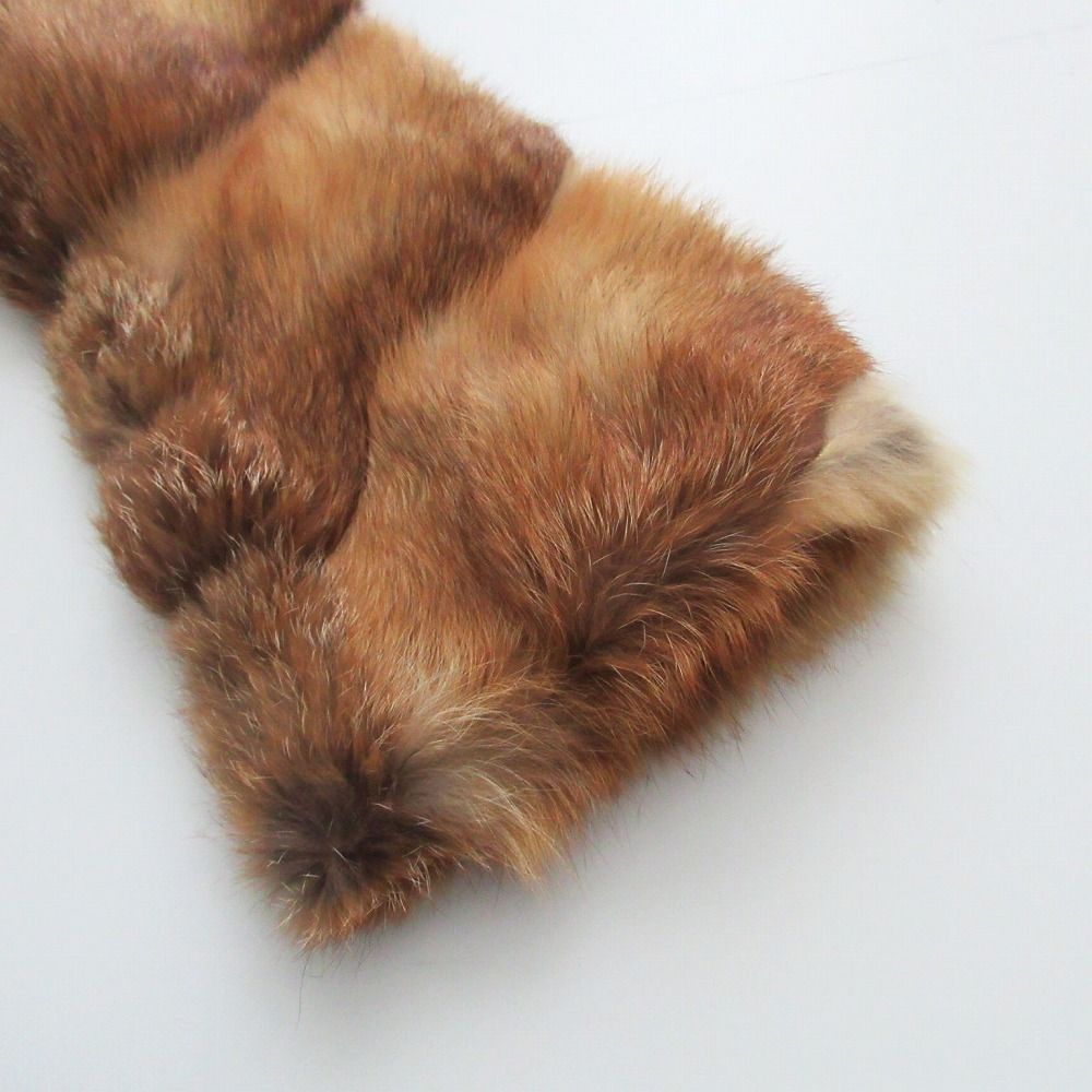 フォックスファー 本毛皮 コート アウター ブラウン サイズ13 L 本物