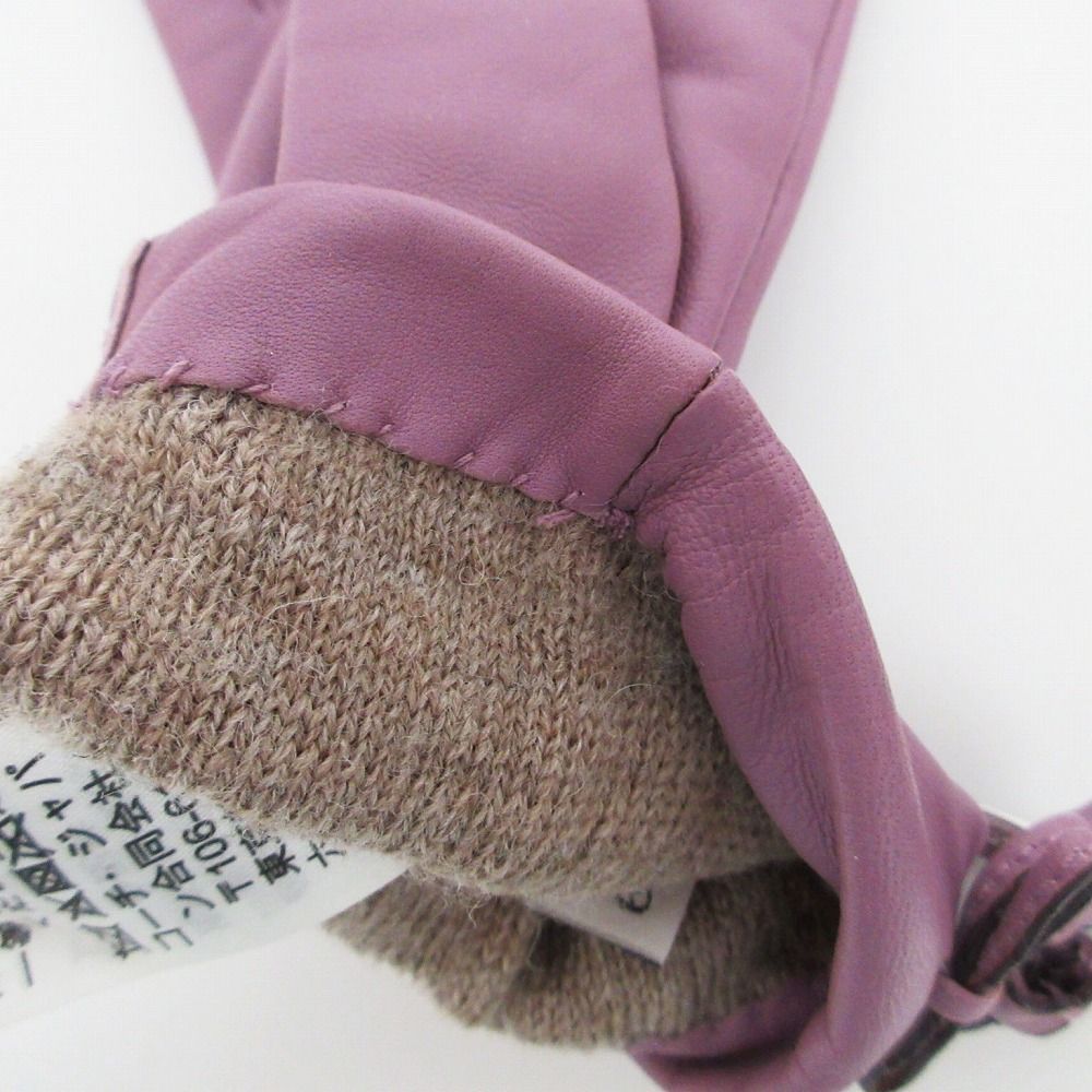 COACH コーチ シープスキン レザーグローブ リボン装飾 F20887