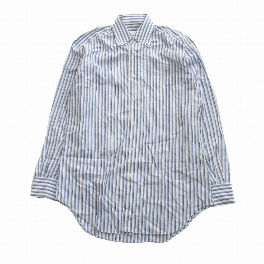 Ermenegildo Zegna ストライプ長袖シャツ 42 Ermenegildo Zegna エルメネジルドゼニア ストライプ柄 ボタンダウン