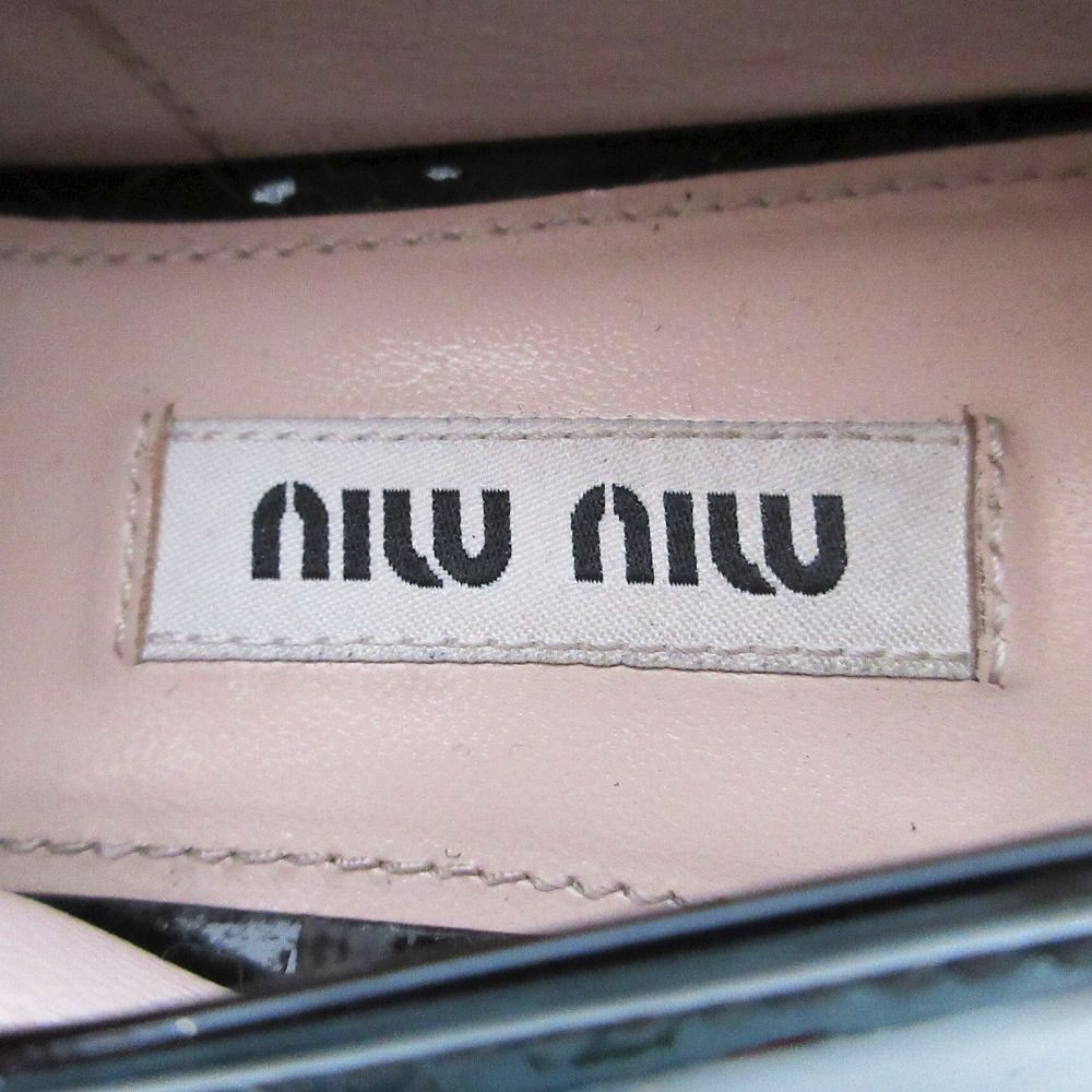 MIUMIU ミュウミュウ ビジュー エナメル ローファーシューズ サイズ36