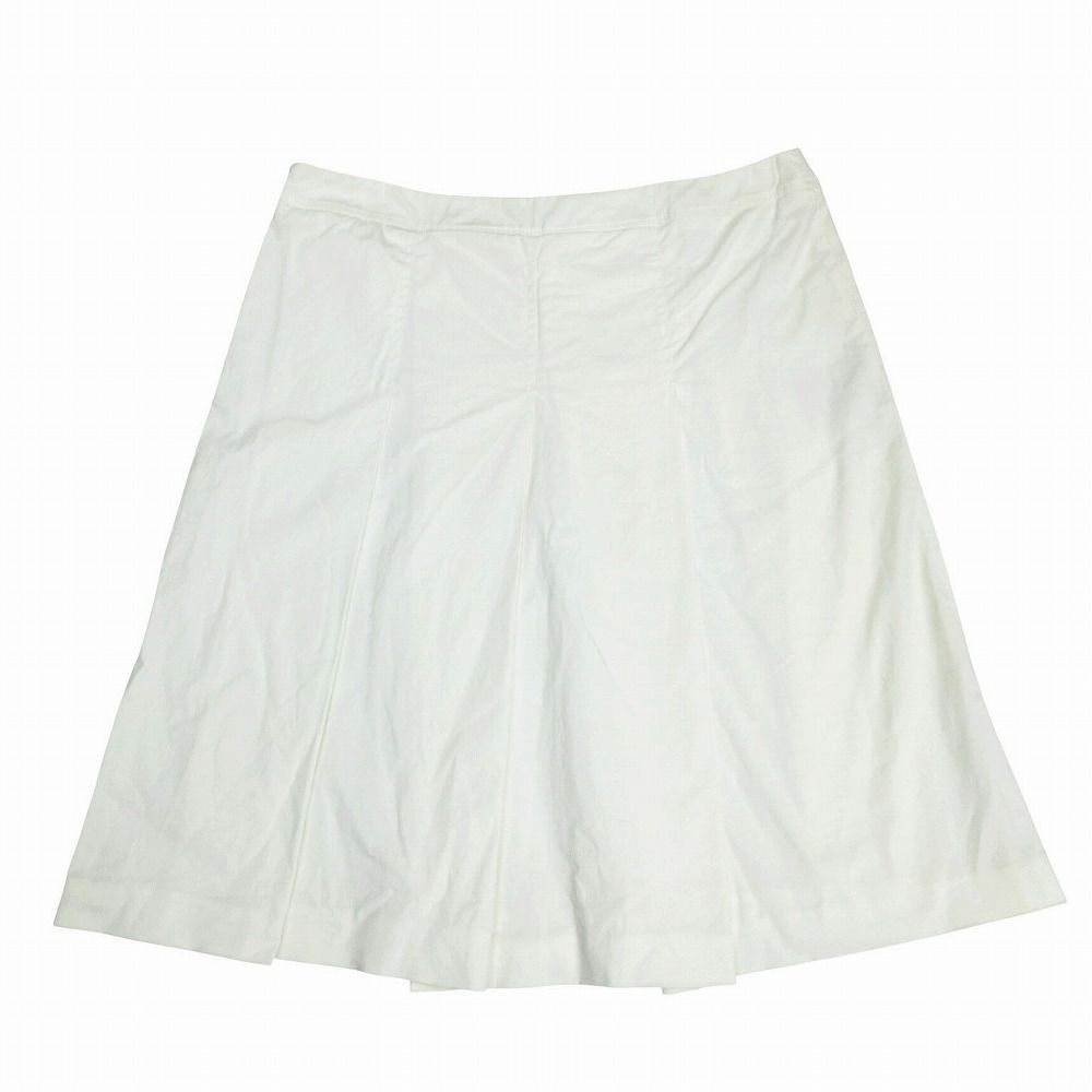 miumiu ミュウミュウ ボックスプリーツ スカート ひざ丈 ホワイト