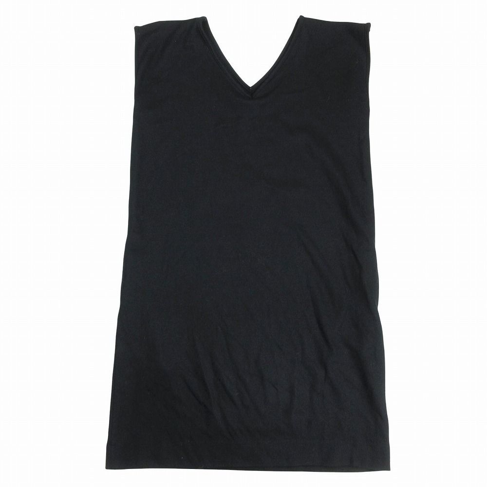 yoko chan ヨーコチャン ワンピース ノースリーブ Vネック ブラック YOKO CHAN ヨーコチャン YCD-031 ワンピース ニット Vネック