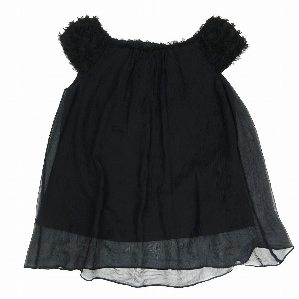 GUCCI グッチ 203 2018 2635 シルクブラウスギャザー フリルティアード 半袖 トップス サイズ40 M レディース