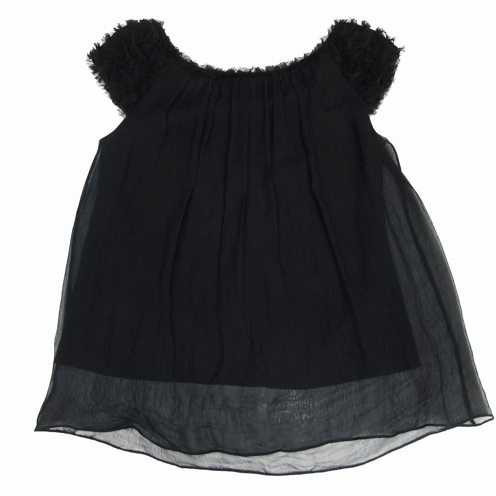 GUCCI グッチ 203-2018-2635 シルクブラウスギャザー フリルティアード 半袖 トップス サイズ40 M レディース