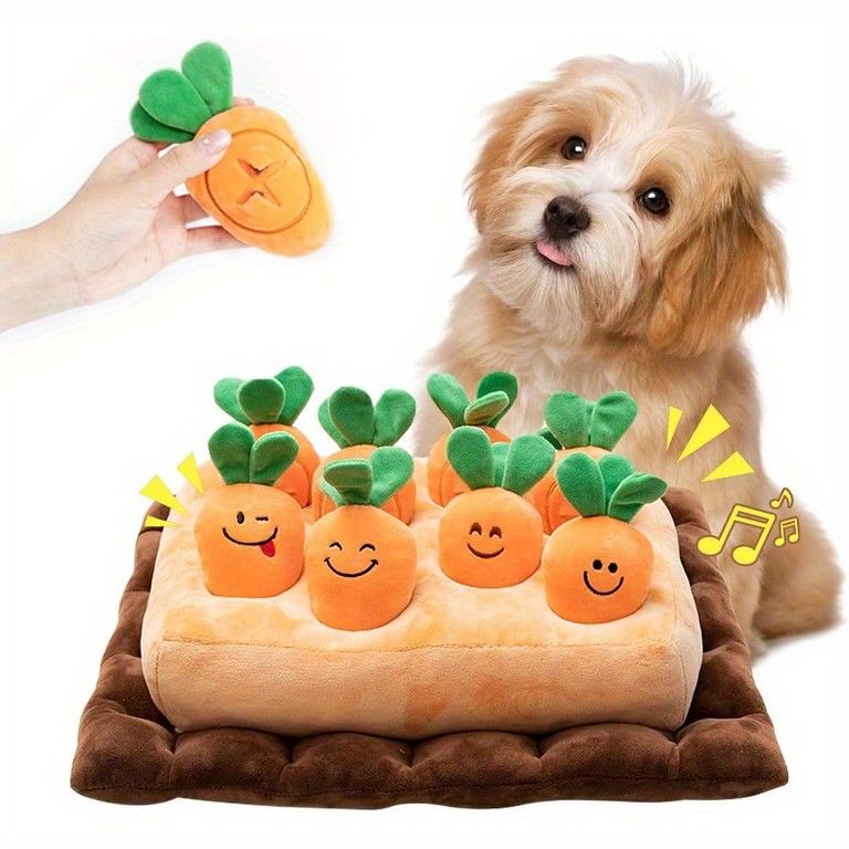 知育玩具 犬用おもちゃ ニンジン畑 ノーズワークマット 噛むおもちゃ 訓練毛布 嗅覚訓練 ストレス解消 集中力向上 運動不足解消 遊び場所 隠しおやつ 全犬種対応