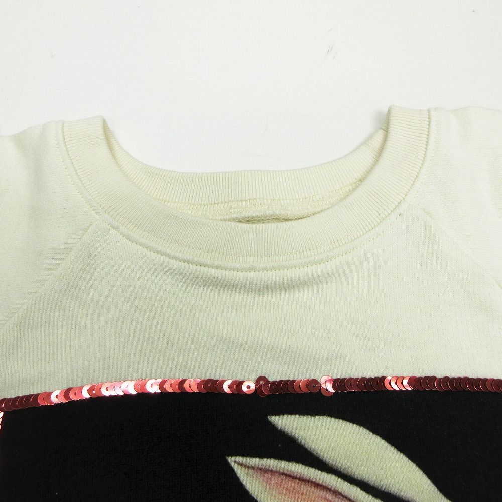  GUCCI グッチ 596232 XJCAQ ラビット スウェット トレーナー トップス スパンコール装飾 半袖 アイボリー サイズ4 110 cm トレーナー トップス