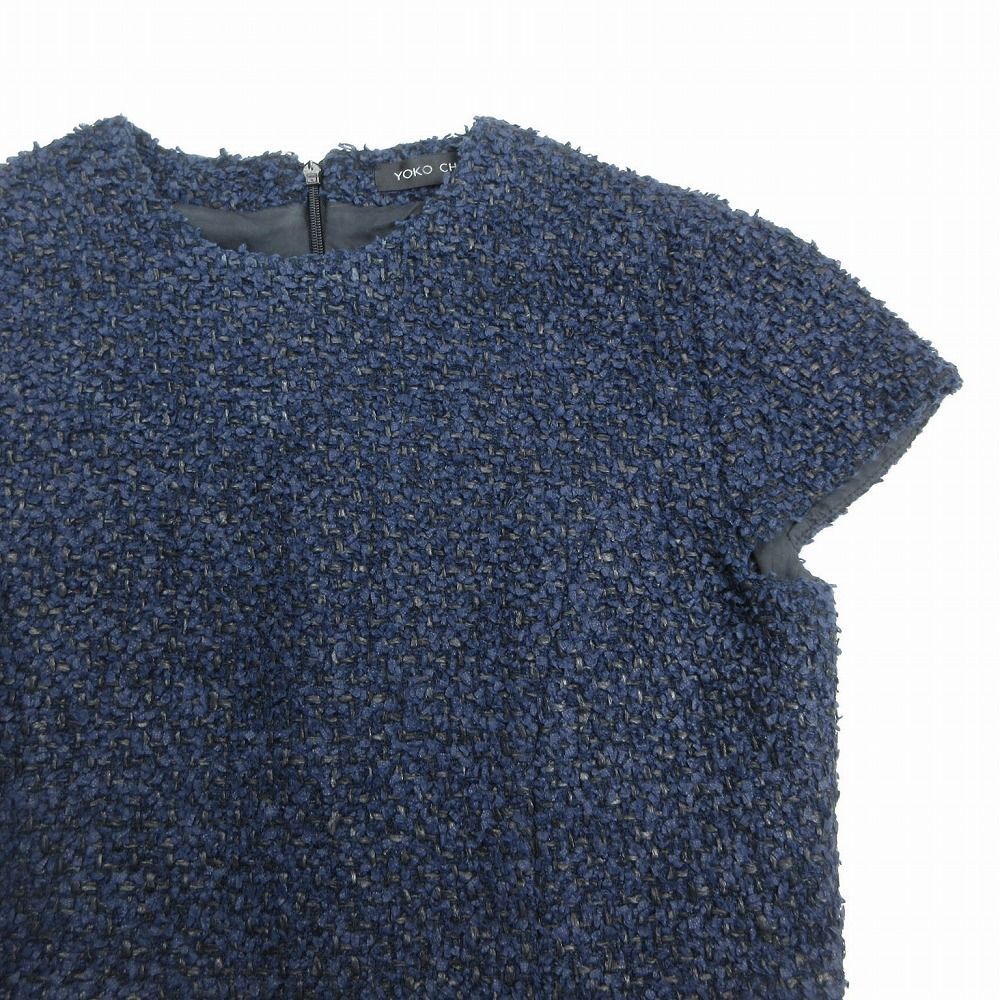 YOKO CHAN ヨーコチャン YCD-317-343 ツイードコクーンワンピース 半袖