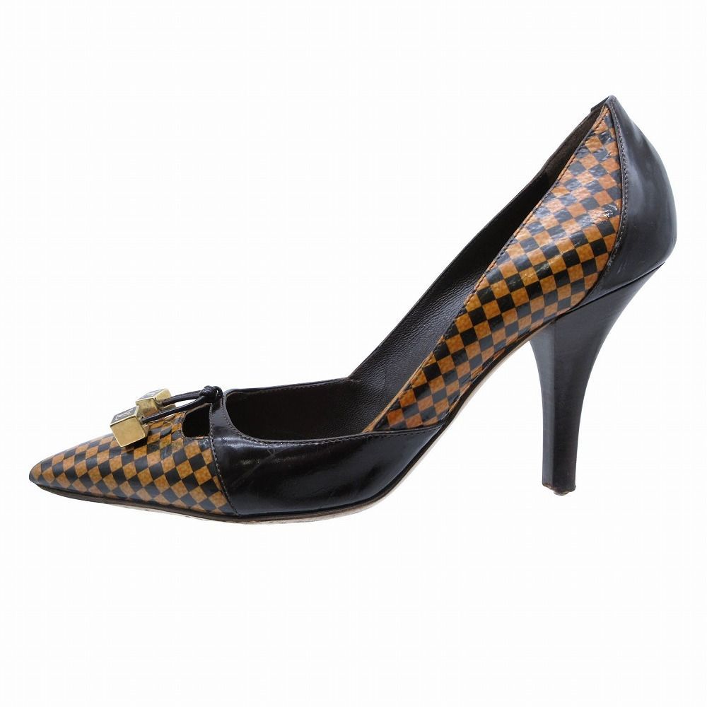 LOUIS VUITTON ルイヴィトン ダミエ キューブリボン ポインテッドトゥ