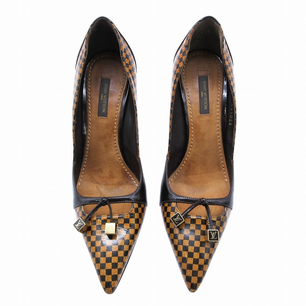 LOUIS VUITTON ルイヴィトン ダミエ キューブリボン ポインテッドトゥ