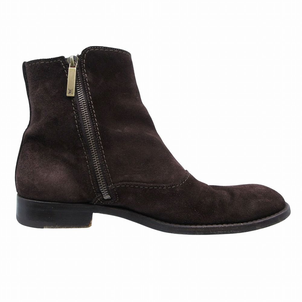 LOUIS VUITTON ルイヴィトン スエード サイドジップ ショートブーツ