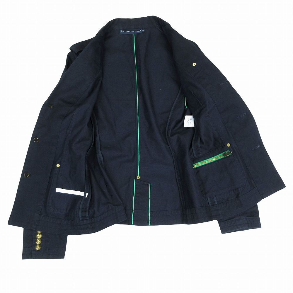ラルフローレン　紺ブレ　11 金ボタン　ジャケット　ネイビー　エンブレム　L ラルフローレン 紺ブレ ブレザー テーラードジャケット エンブレム 11