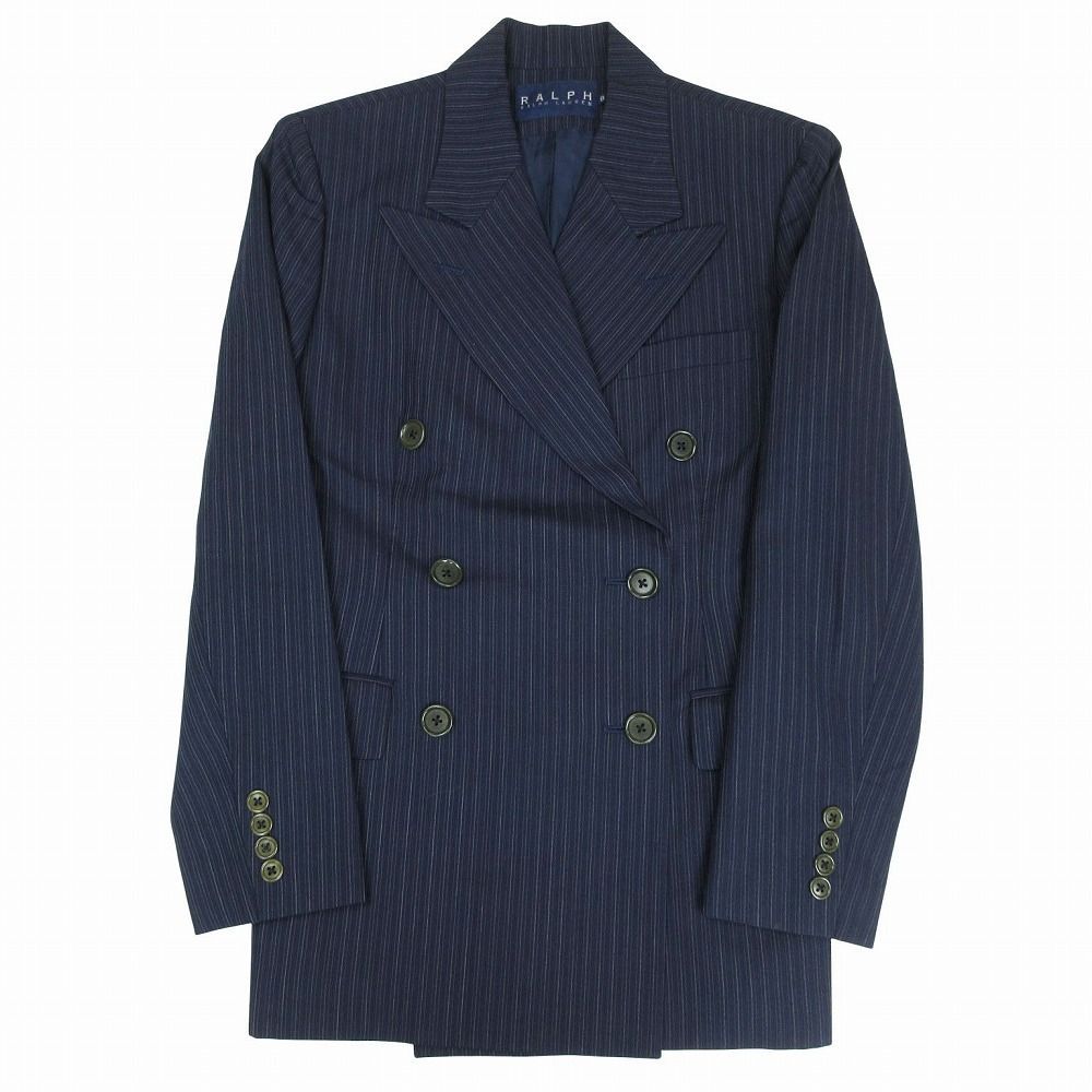 RALPH LAUREN ラルフローレン ストライプ柄 ダブルブレスト スカート スーツセットアップ サイズ9 M レディース