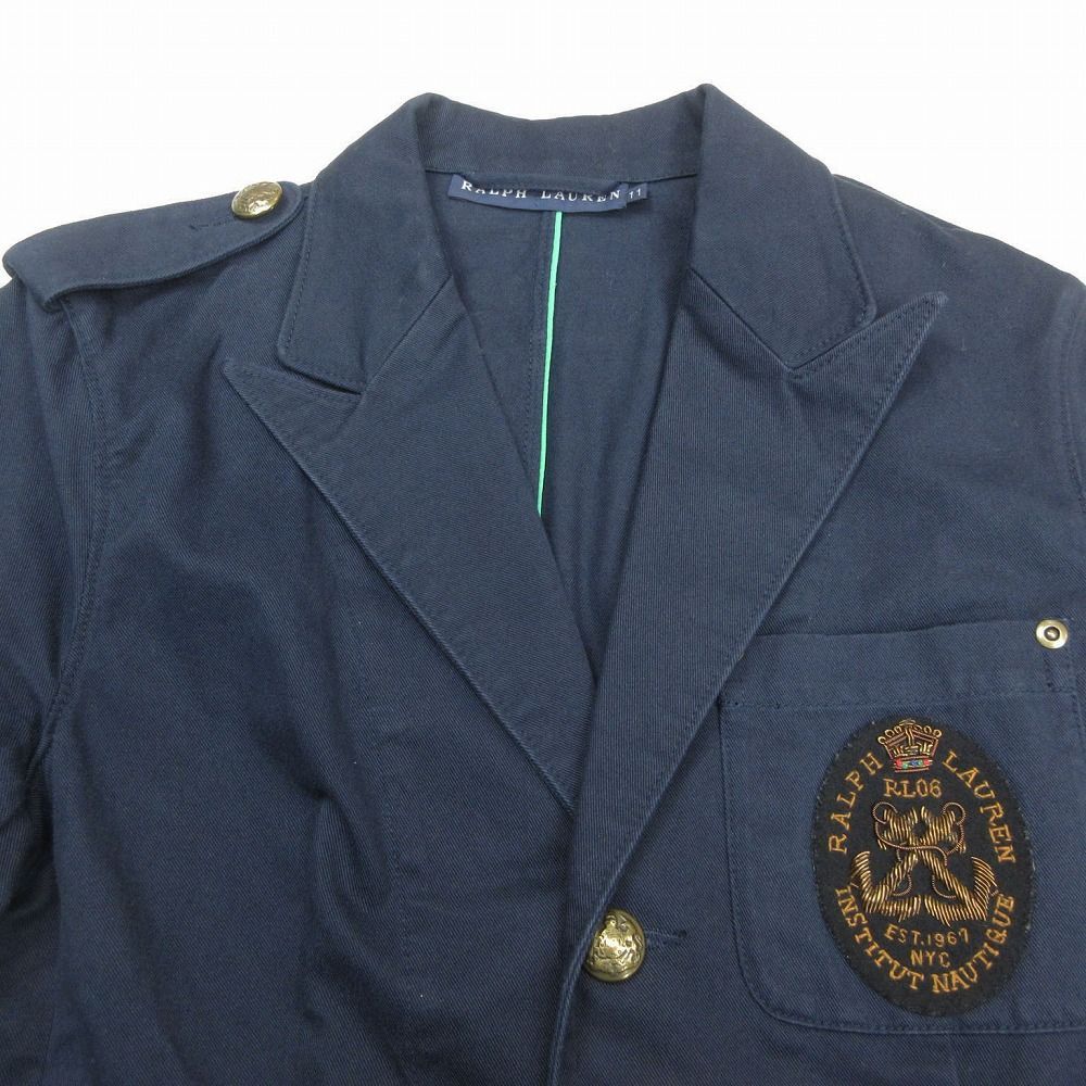 RALPH LAUREN ラルフローレン エンブレムロゴ 金ボタン ブレザー 紺