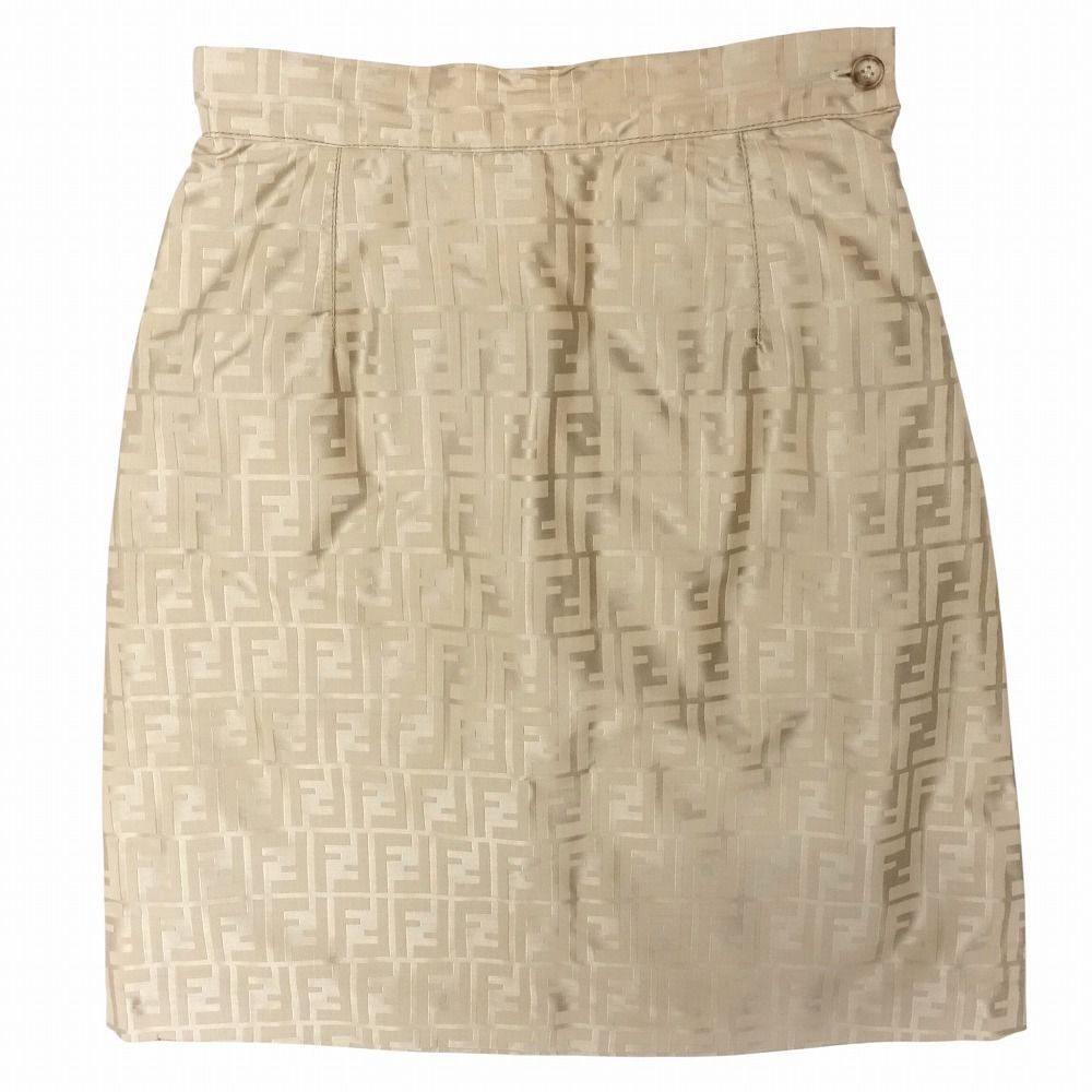 良品 Vintage OLD FENDI フェンディ ズッカ柄 スカート ひざ丈 サテン