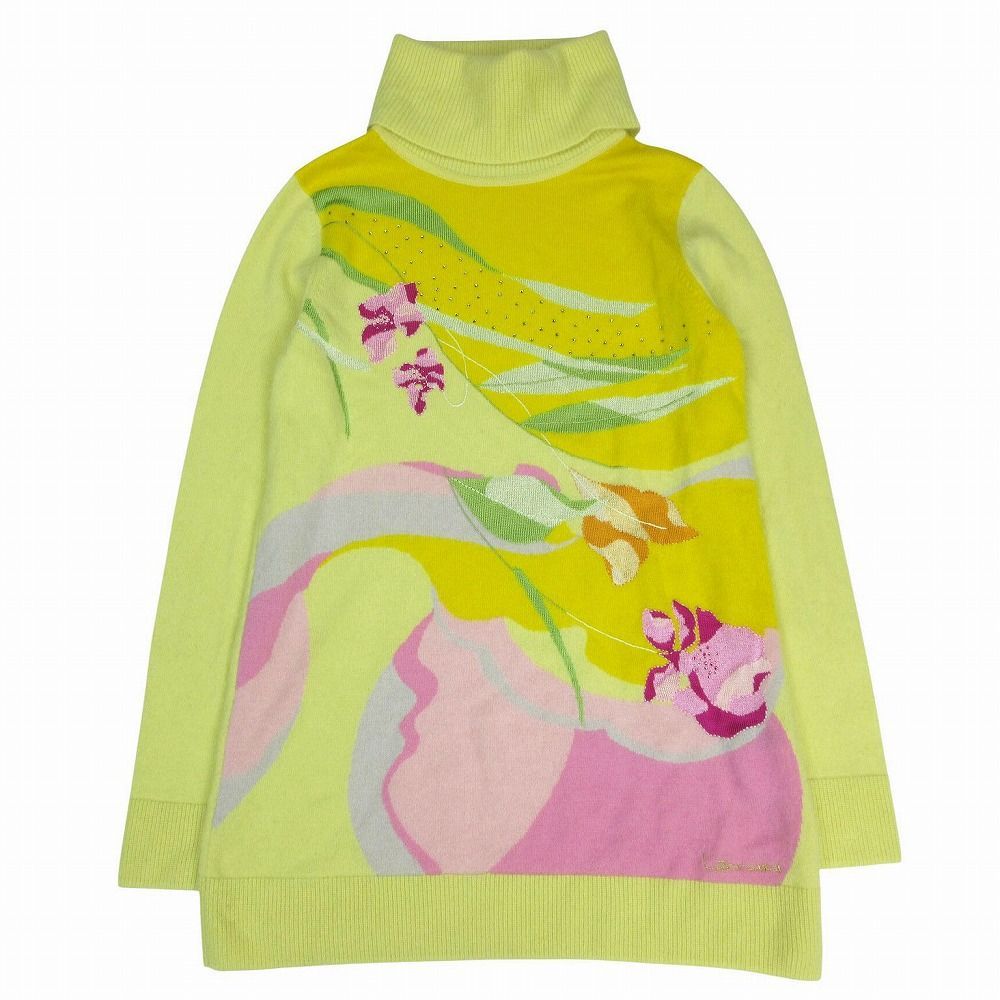 LEONARD レオナール カシミヤ シルク タートルネック ニット セーター