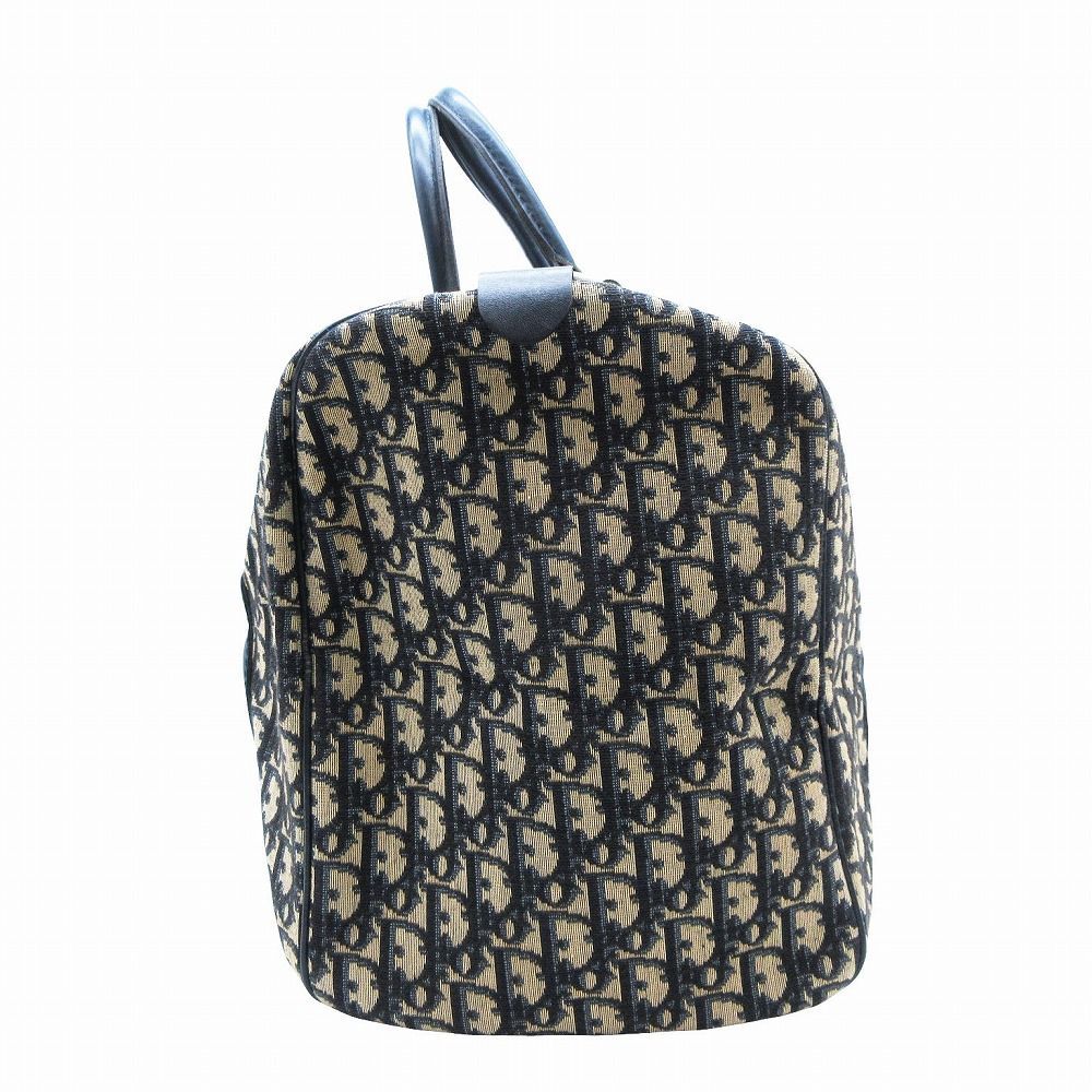 【美品】クリスチャンディオール トロッター ボストンバッグ 南京錠 ネイビー 美品】クリスチャンディオール トロッター ボストンバッグ ネイビー