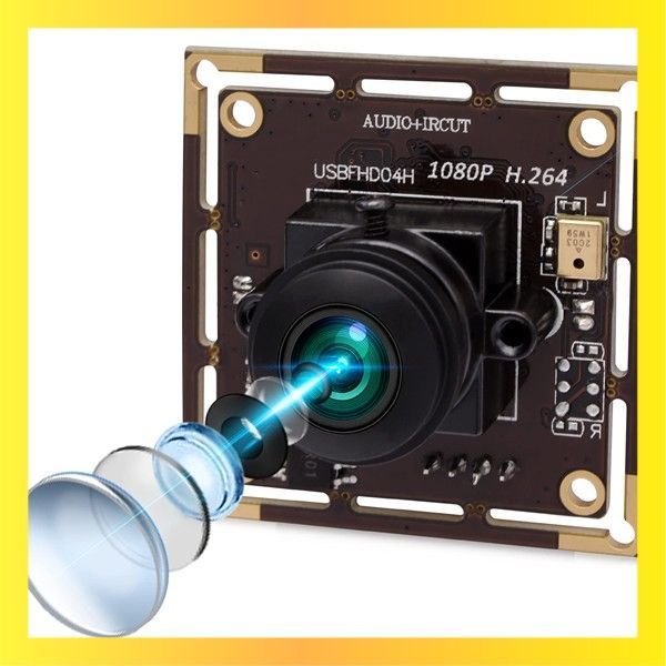 ELP USB カメラ 180 度魚眼 1080P H.264 マイク PC ウェブ USB セキュリティカメラ ラップトップ用 広角 ミニ UVC USB2.0 ビデオ オーディオ カメラモジュール 2MP ライトバーン レーザーカメラ コンピ