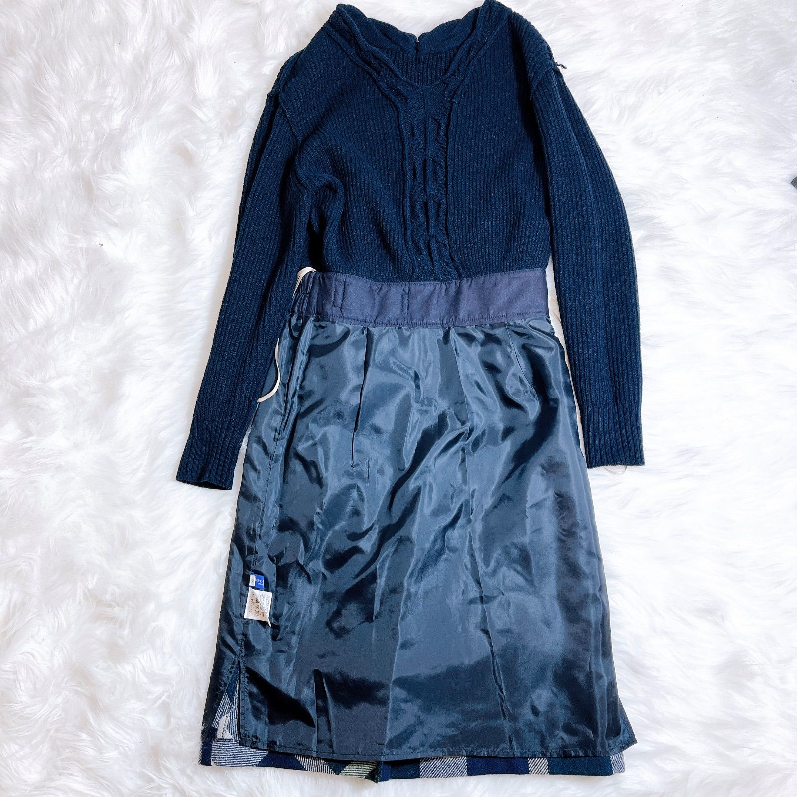 ケーブル編み メガチェック