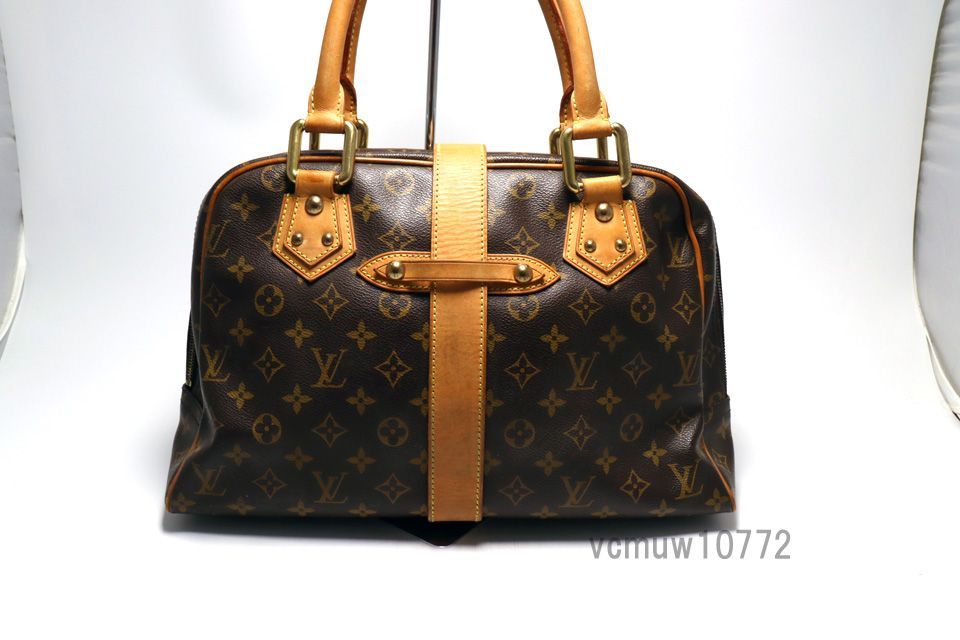 □LOUIS VUITTON モノグラム マンハッタンGM レザー ショルダーバッグ