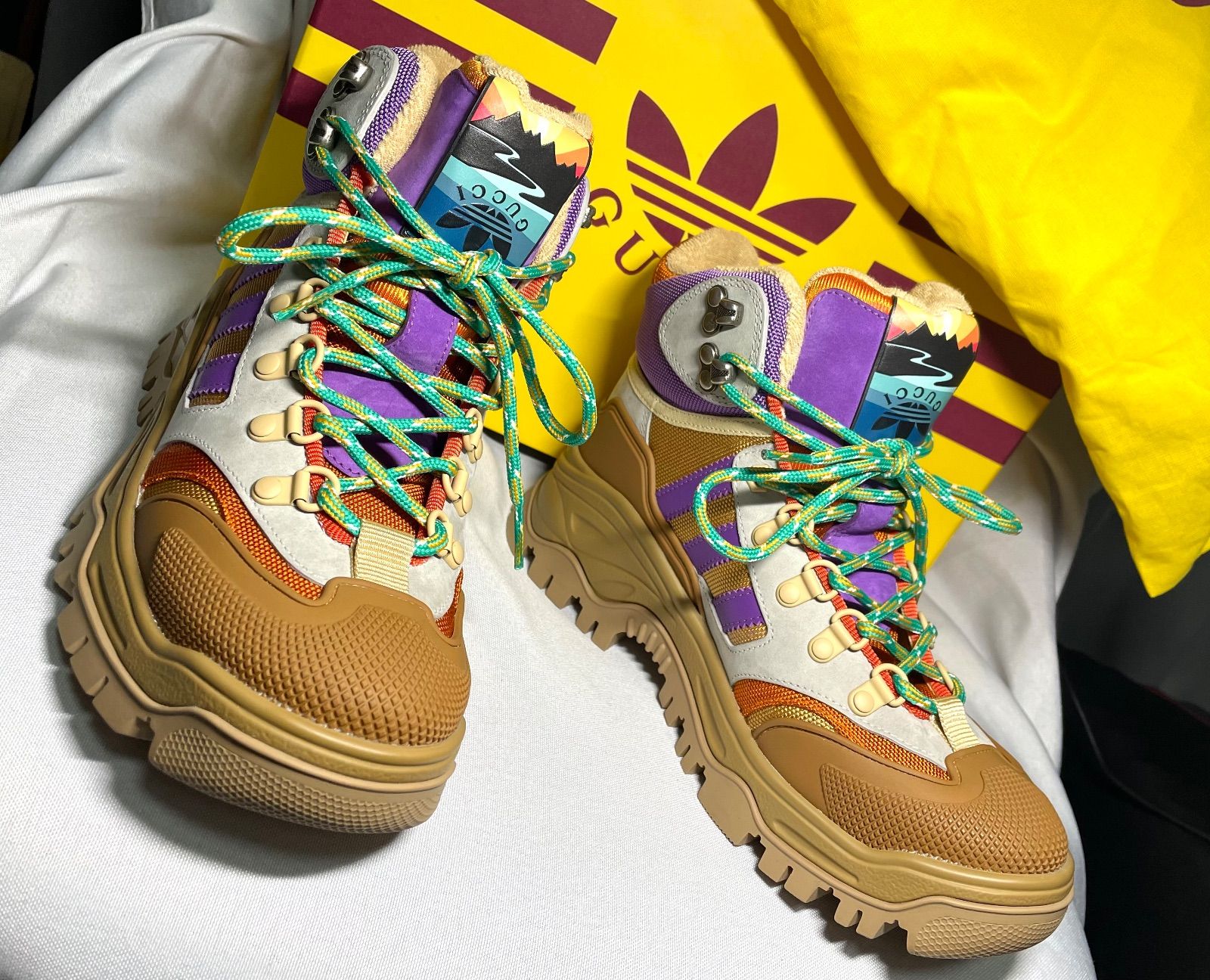 モデル GUCCI グッチ - adidas コラボ ブランドロゴ マルチ トレッキングシューズ 37 24 cm〜 スニーカー あり