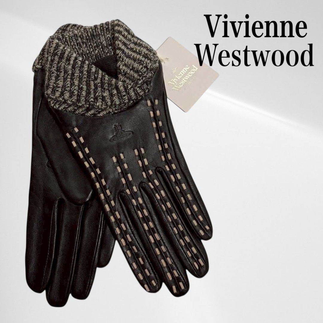 未使用 ヴィヴィアンウエストウッド レザー 手袋 グローブ タグ付き・未使用品】 ヴィヴィアン ウエストウッド 手袋 グローブ