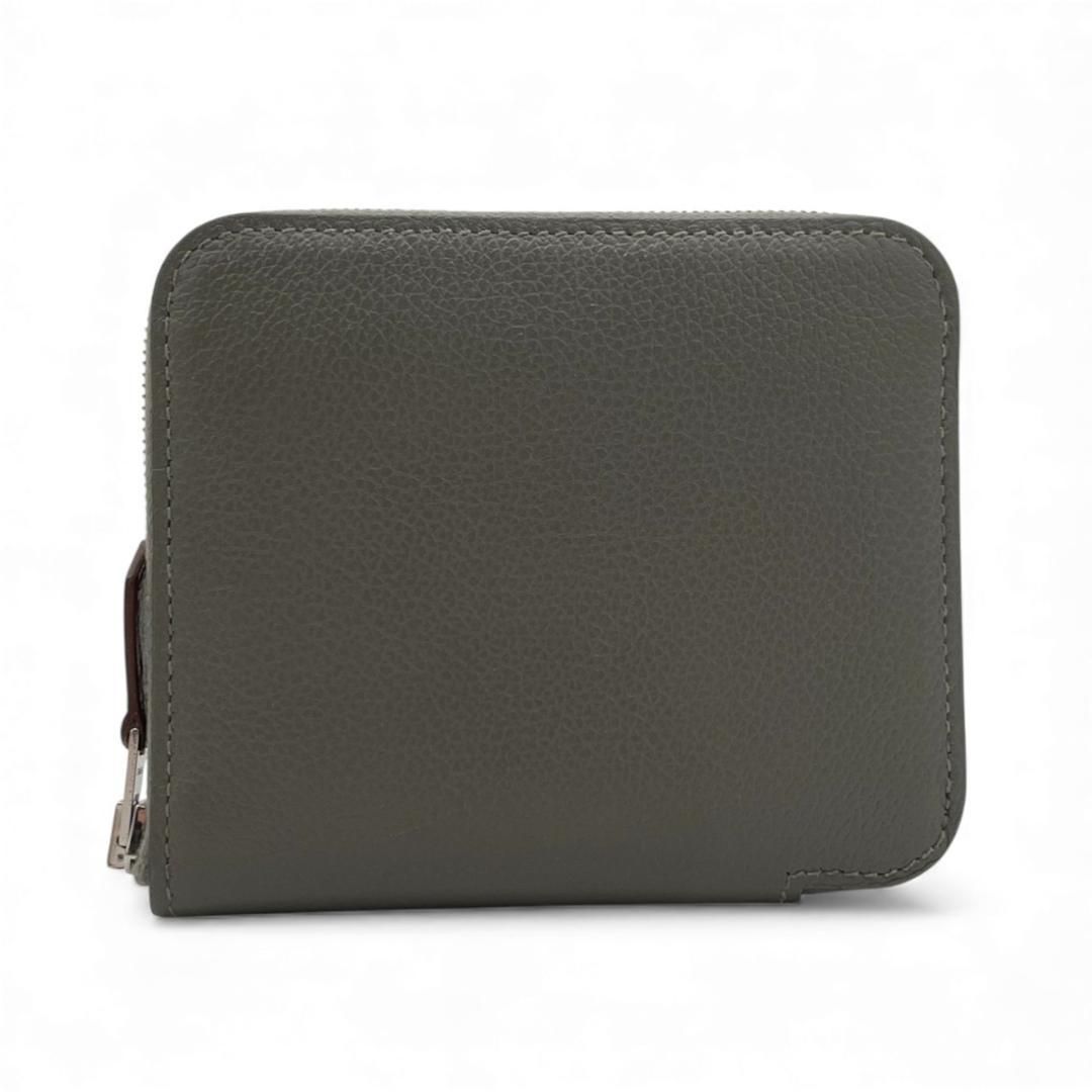 エルメス HERMES ヴォーエバー グレー系 アザップコンパクト シルクイン コンパクトウォレット 小銭入れ カードケース 財布