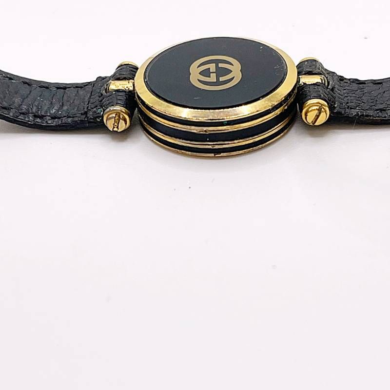稼働 GUCCI グッチ レディース腕時計 シェリーライン ブラック文字盤