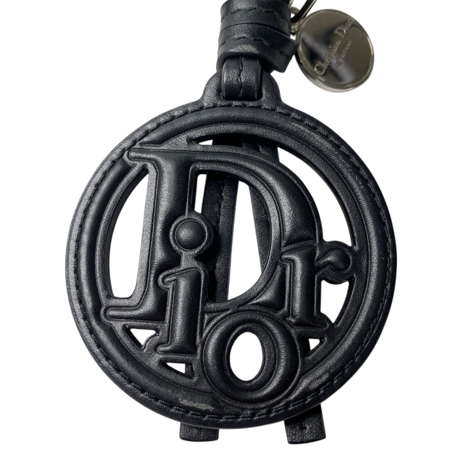 ディオール DIOR レディース オブリーク レザー キーホルダー ブラック 黒