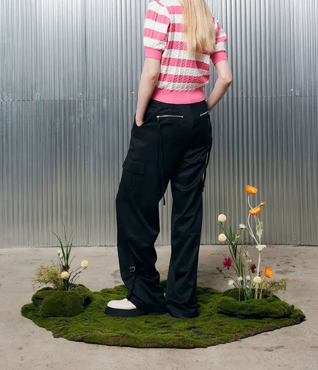 ラーティゼン ブラック カーゴ ポケット パンツ