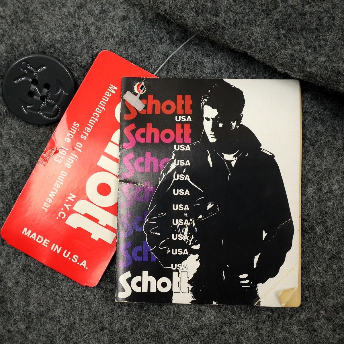 S3651】【未使用品】【USA製】SCHOTT ショット ピーコート ウール