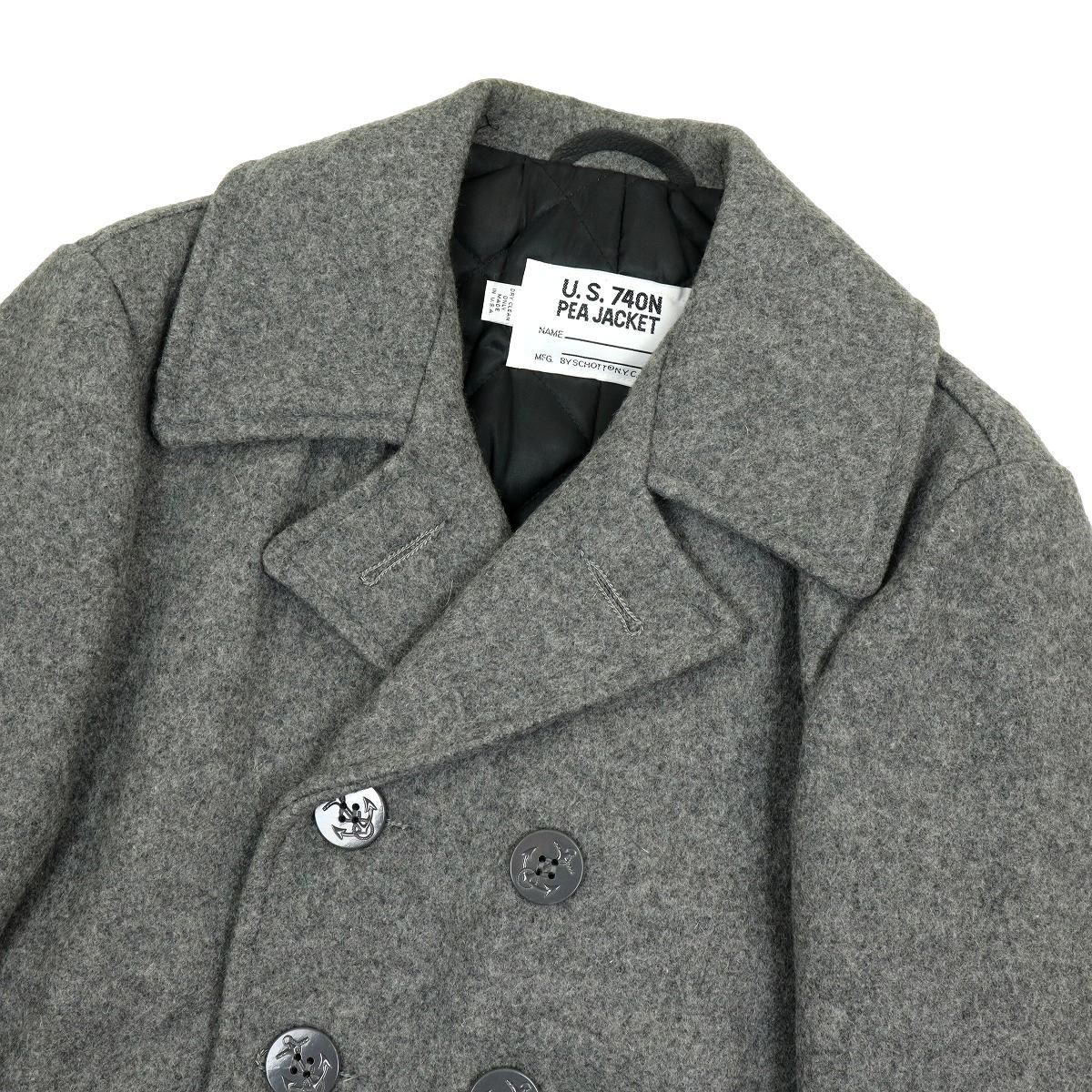 美品 ショット シングル メルトン ピーコート 38 schott USA製 S3651】【未使用品】【USA製】SCHOTT ショット ピーコート ウール