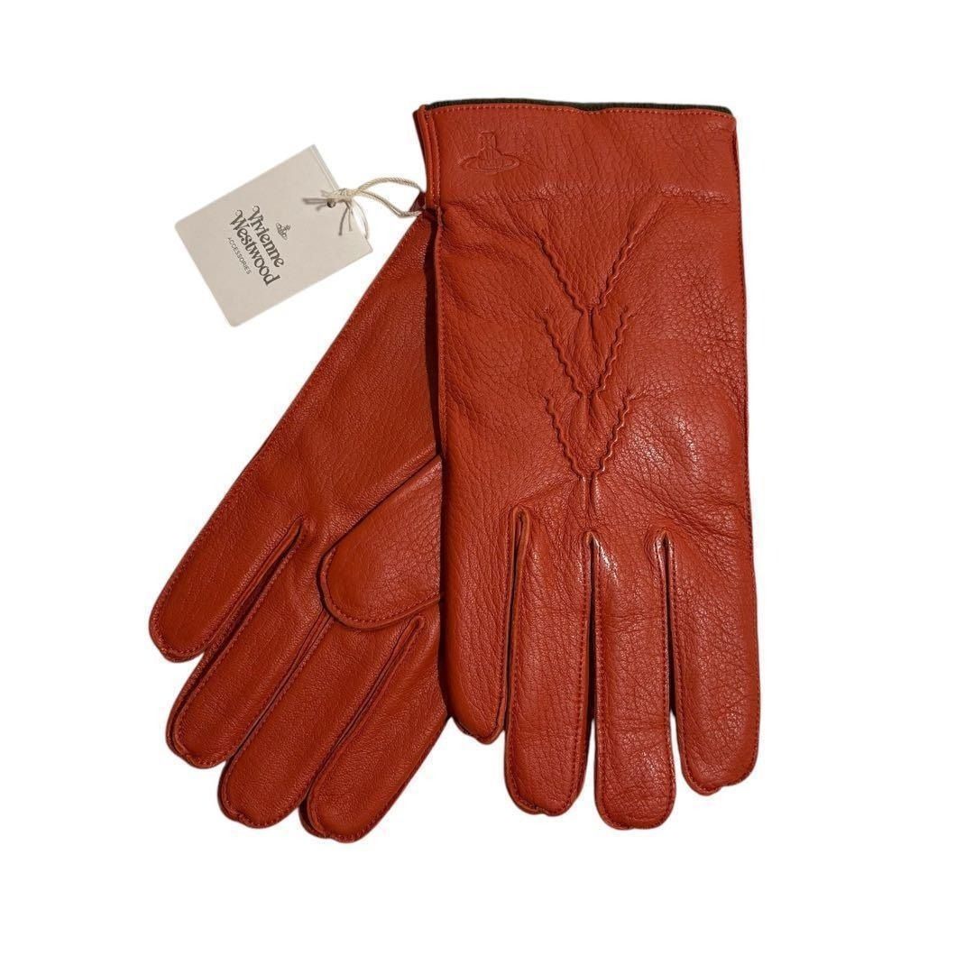 Vivienne Westwood レザーニット手袋 タグ付き・未使用品】 ヴィヴィアン ウエストウッド 手袋 レザー