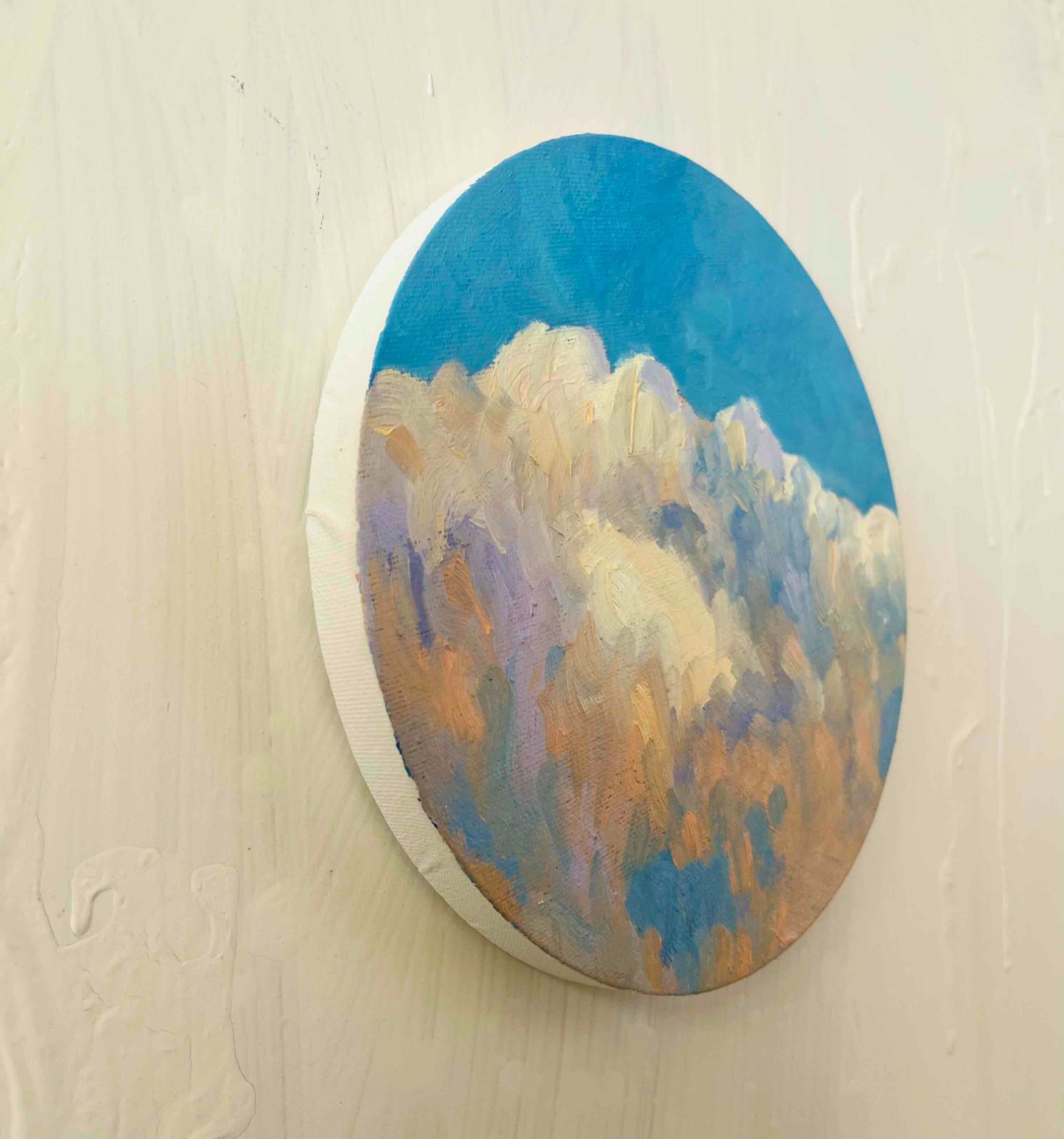 直径20㎝「空 その2」油彩・絵画・原画・丸形・アートパネル - メルカリ