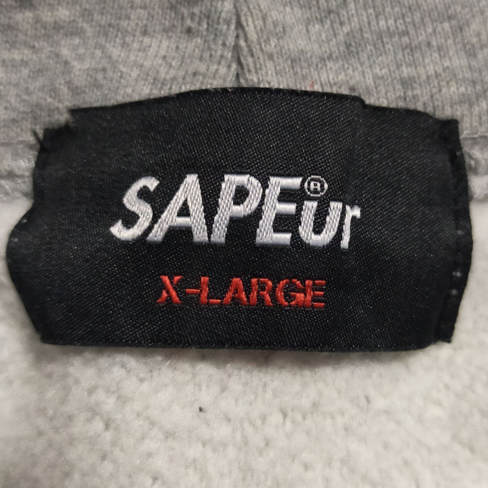 激レア】SAPEur パーカー XL グレー バタフライ 蝶 ロゴ 両面プリント 