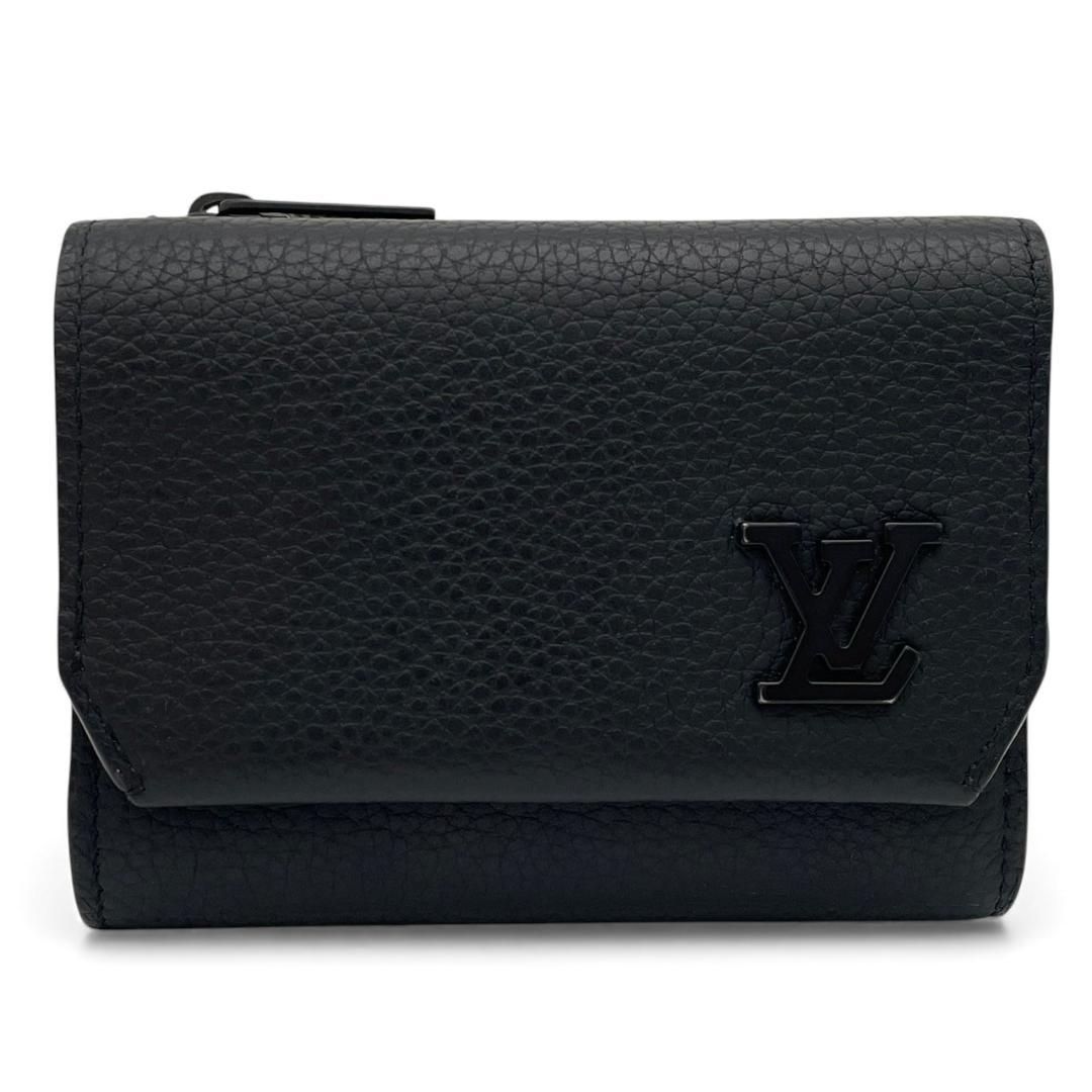 【箱・袋付】ルイヴィトン アエログラム パイロット 三つ折財布 ブラック ルイヴィトン アエログラム ポルトフォイユ パイロット三つ折り財布