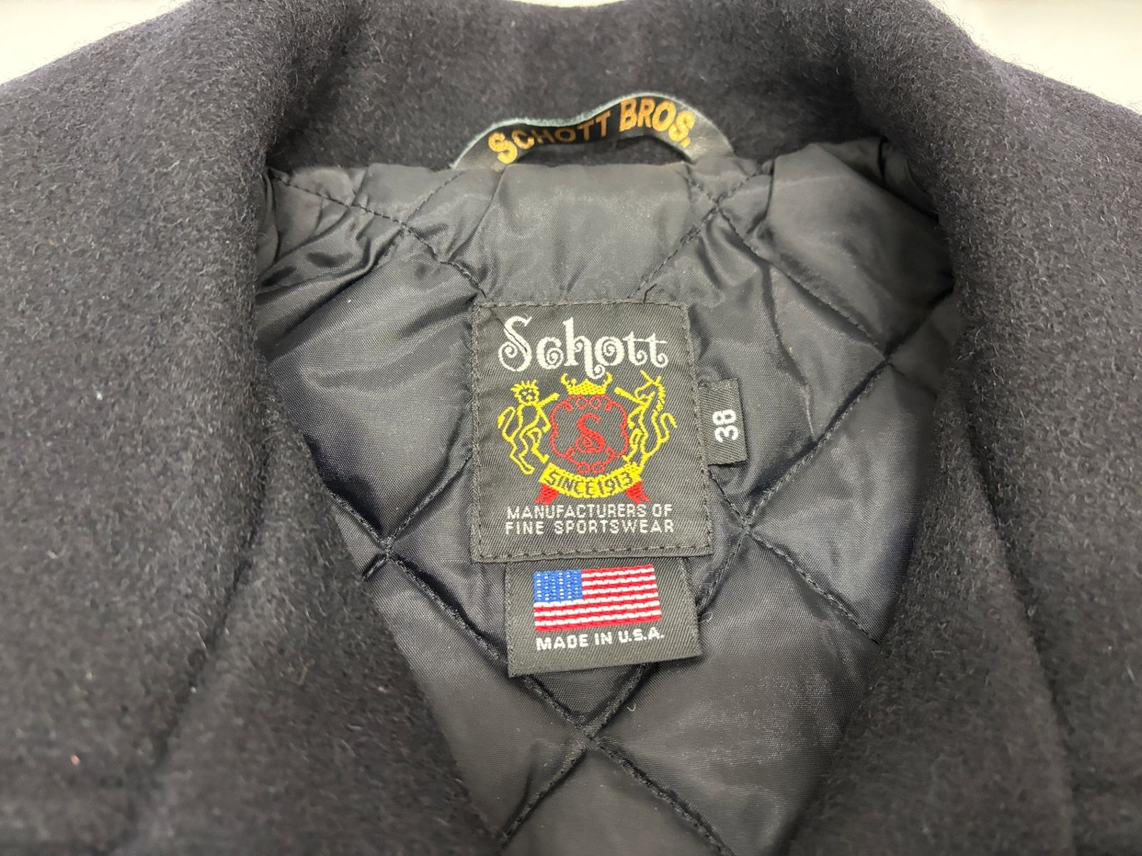 ショット ジップ ピーコート サイズ38 Schot 769 公式 7068 肉厚 ワン