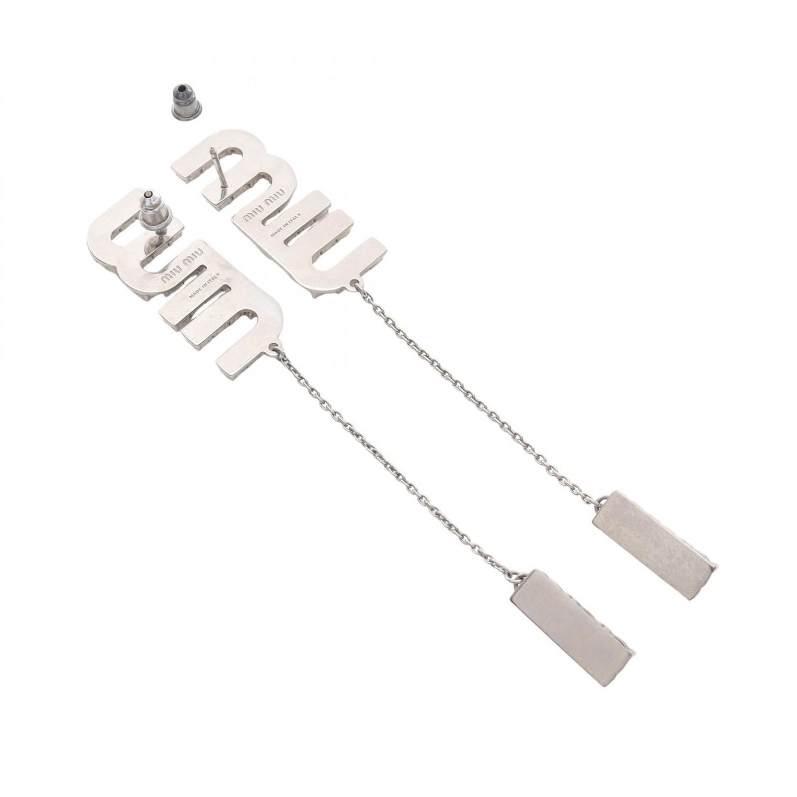 ミュウ Miu ピアス ロゴ ステンレススチール レディース A