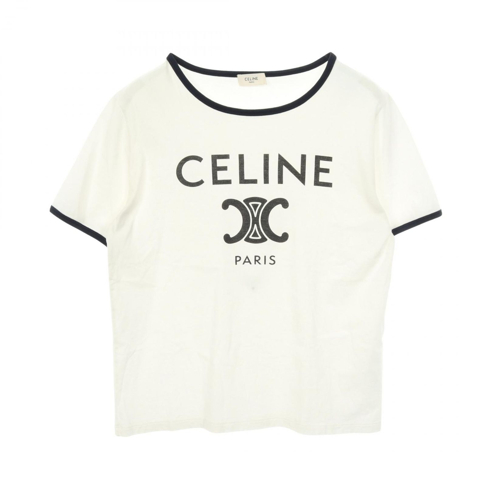セリーヌ CELINE カットソー トリオンフ コットンジャージー ホワイト コットン Tシャツ レディース A