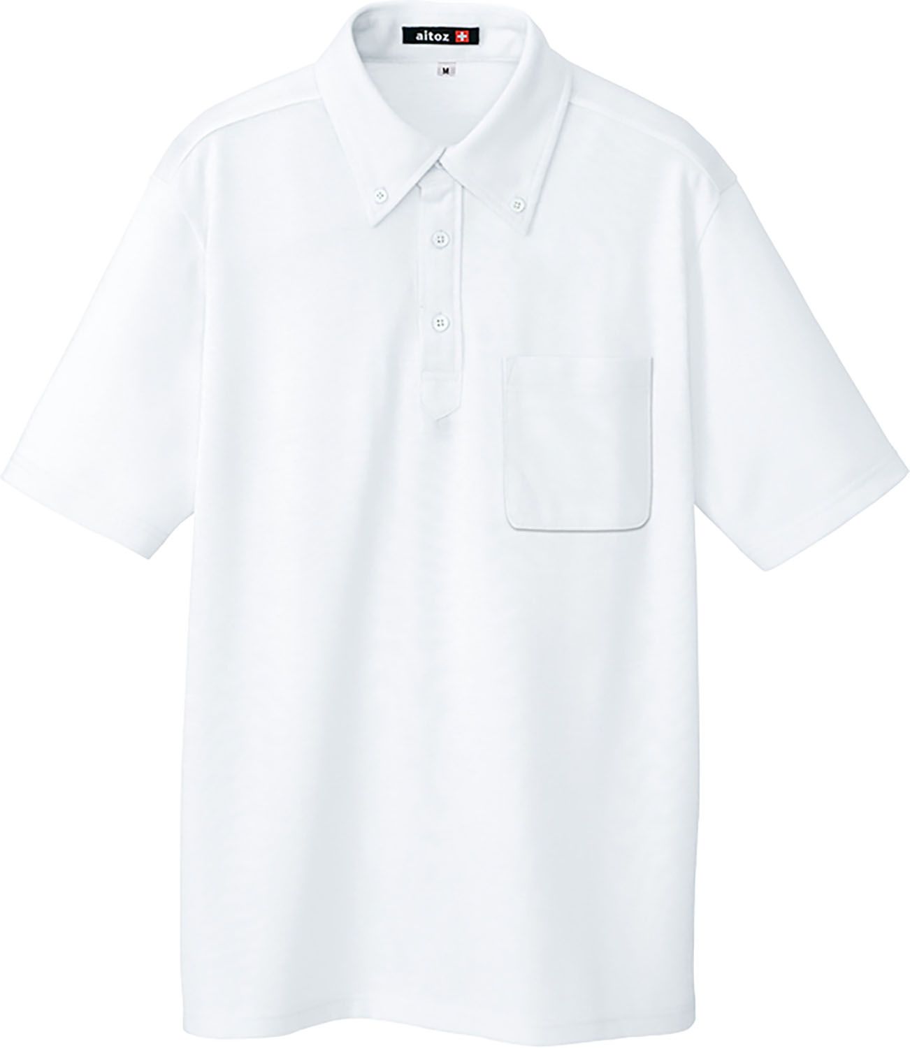 アイトス AITOZ 吸汗速乾 クールコンフォート 半袖ボタンダウンポロシャツ カラバリ豊富 消臭テープ付き 屋外 イベント ボランティア メンズ 男性用 レディース 女性用 大人用  105996L 010 ブラ