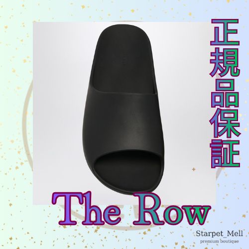 The Row ブラックアマ ラバースライドサンダル