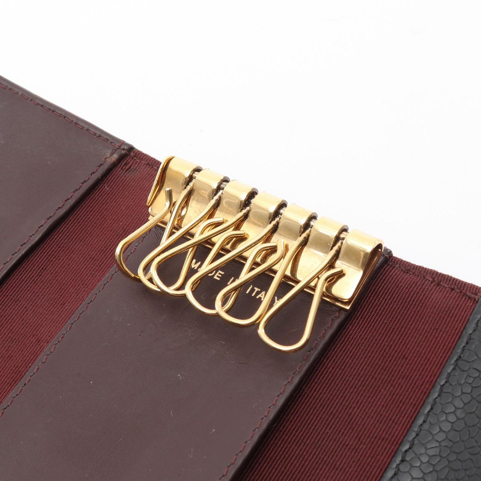 シャネル CHANEL キーケース マトラッセ 6連 ブラック キャビアスキン