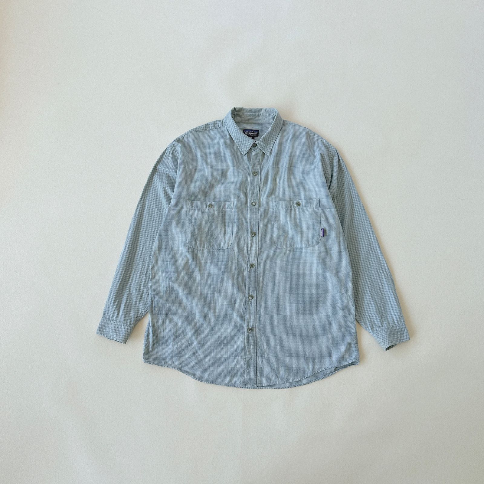 90s patagoniパタゴニア ポルトガル製オーガニックコットンシャツM パタゴニア シャツ メンズL オーガニックコットン 90s ポルトガル製