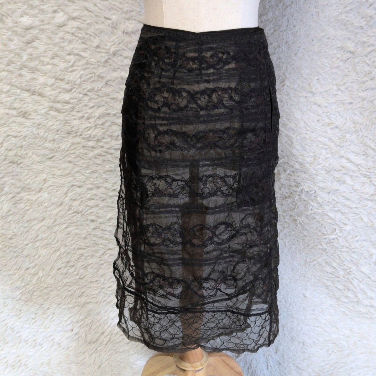 ハート　イッセイミヤケ　パンジー柄　スカート 激レア✨ Haat ISSEY MIYAKE ハートイッセイミヤケ シースルーラップ