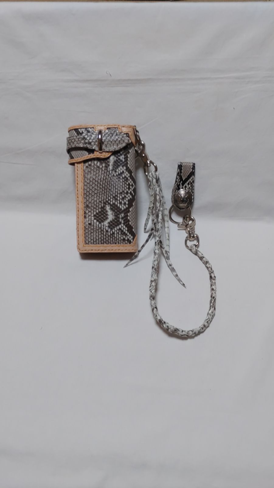 ダイヤモンド パイソン 牛革 バイカーズ ロングウォレット