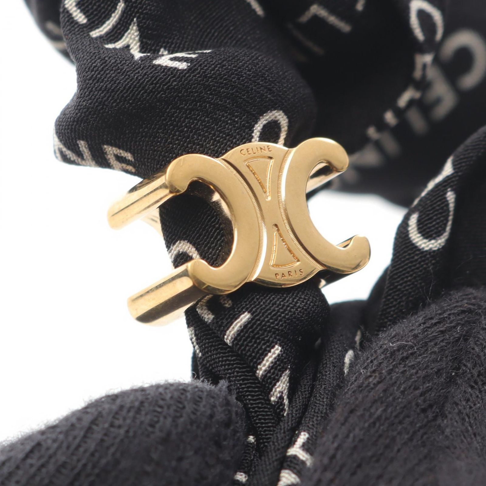 セリーヌ CELINE Rayure レイユール トリオンフ シュシュ 46Y352SIB BK