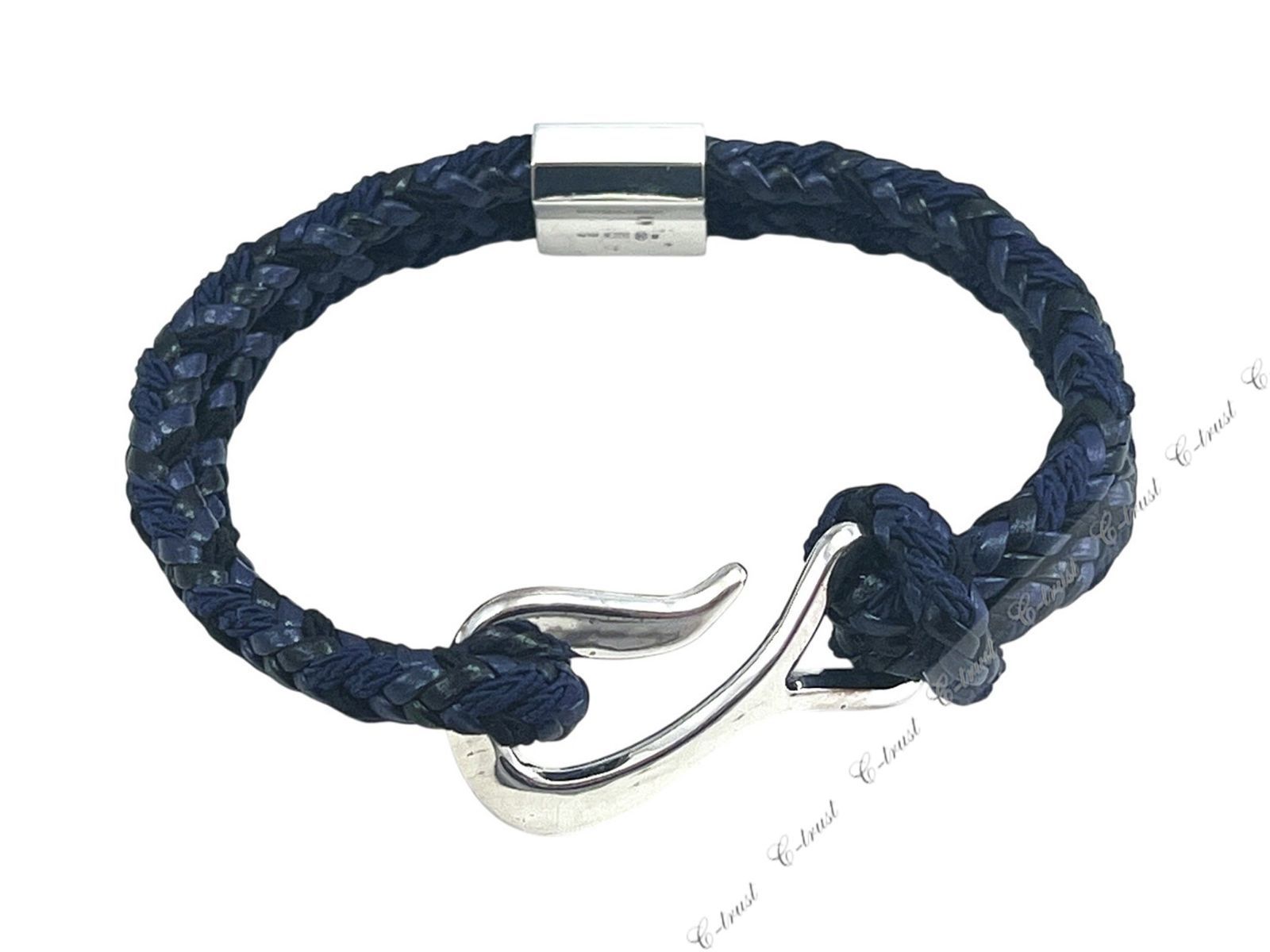 BOTTEGA VENETA ボッテガ ヴェネタ ブレスレット ニット カーフ スターリング シルバー Ag 925 イタリア製 4873 DARK M 027