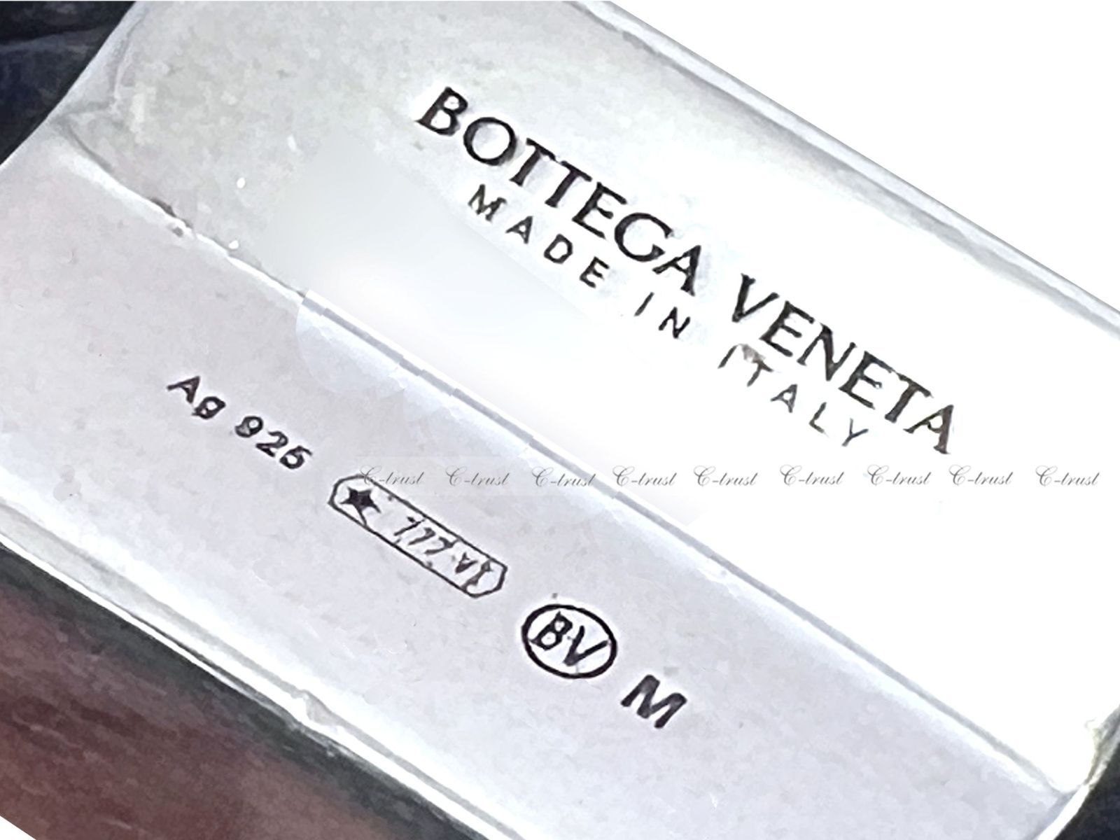  BOTTEGA VENETA ボッテガ ヴェネタ ブレスレット ニット カーフ スターリング シルバー Ag 925 イタリア製 4873 DARK M 027 ブレスレット アクセサリー