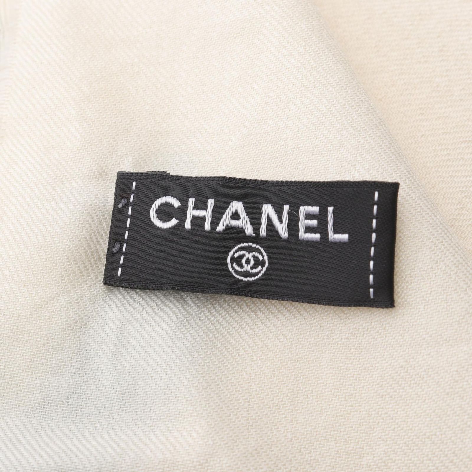 シャネル CHANEL ショール ココマーク オフホワイト ピンク ブルー シルク CC レディース A