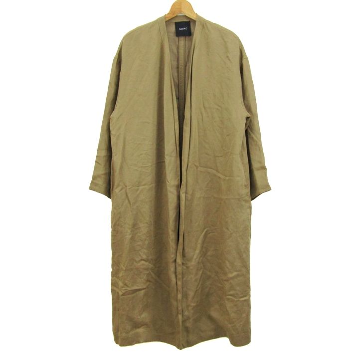 ノーク ロングコート ガウンコート アウター リネン混 レディース ブラウン N O R C