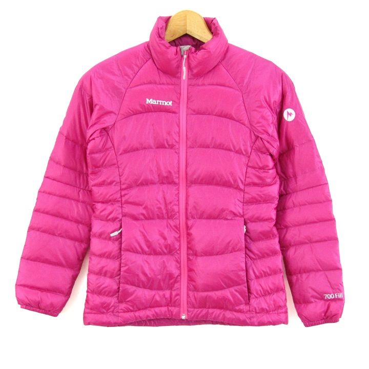 マーモット ダウンジャケット ジャンパー アウター 700フィル レディース Sサイズ ピンク 白 MARMOT